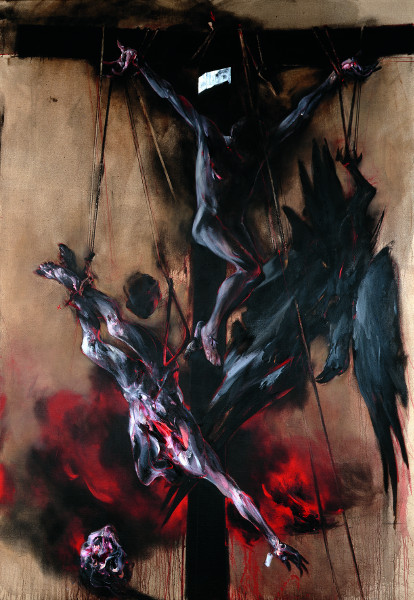 Vladimir Velickovic : Crucifixion, 325x225cm, hst, 1997